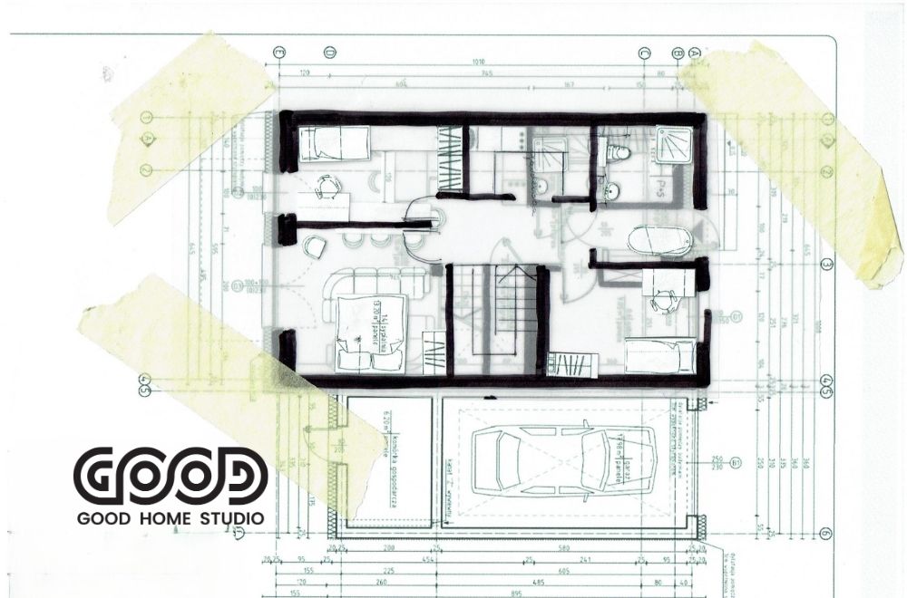 grafika przedstawiająca rozpoczęcie prac nad projektem wnętrz