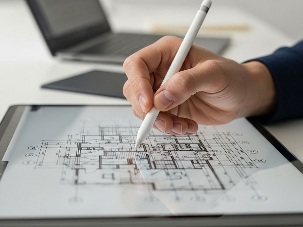Projekt wykonawczy wnętrz – rysunki techniczne przygotowywane na tablecie graficznym